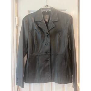 John Paul Richard Leather Jacket Women 12 Black Y2K Grunge Biker Neutral Gilmore